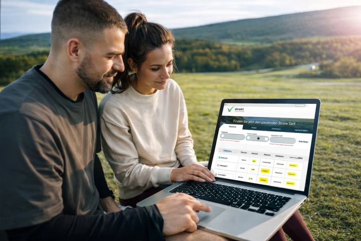 Beratung zum Strom- und Gastarif am Laptop